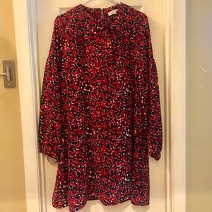Long sleeved multicolor print dress (never worn)
